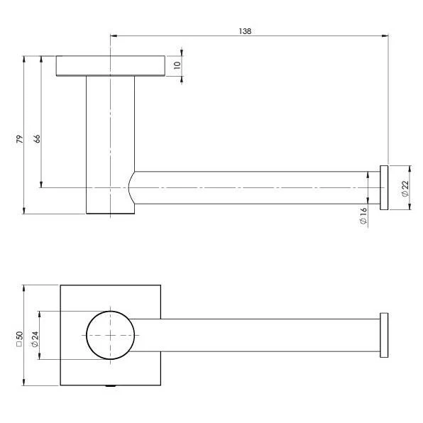 Phoenix RadII Toilet Roll Holder Square Plate-Brushed Nickel - Image 4