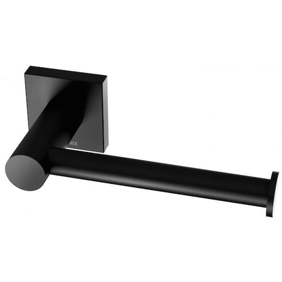 Phoenix Radii Toilet Roll Holder Square Plate-Matte Black - Image 2