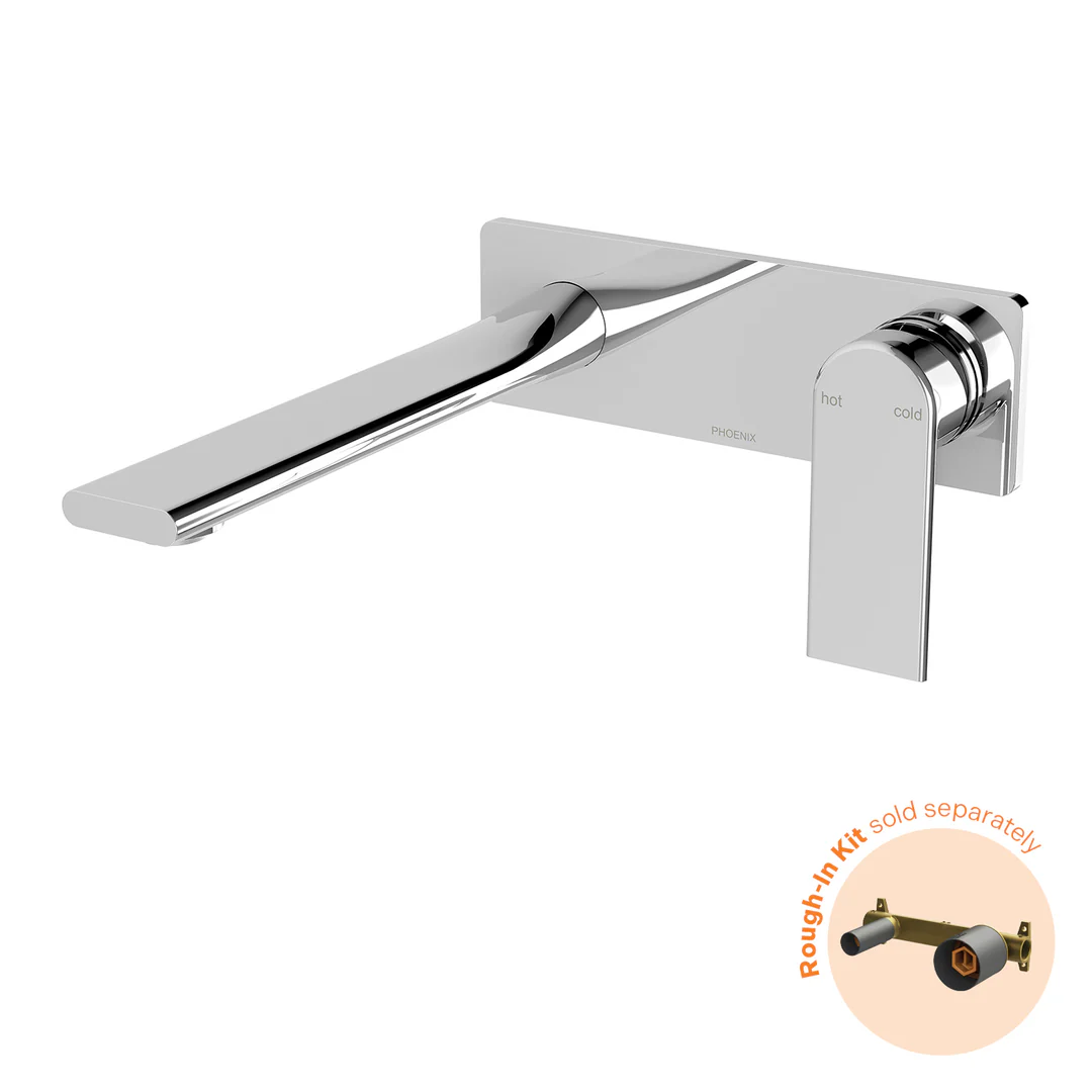 Phoenix Teel Switchmix Wall Basin / Bath Mixer Set 200Mm Fit-Off Kit Chrome