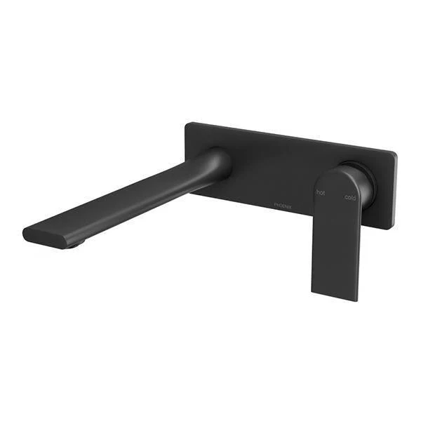Phoenix Teel Wall Basin/Bath Mixer Set 200mm - Matte Black - Image 3
