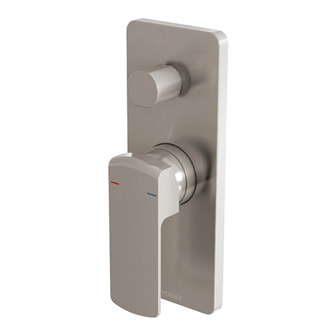 Phoenix Teva Shower/Bath Diverter Mixer Brushed Nickel - Image 2