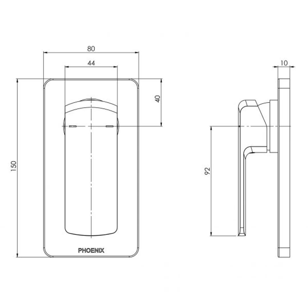 Phoenix Teva Shower/Wall Mixer Brushed Nickel - Image 3