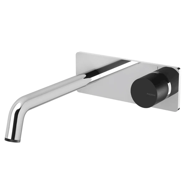 Phoenix Toi Wall Basin/Bath Mixer Set-Chrome/Matte Black