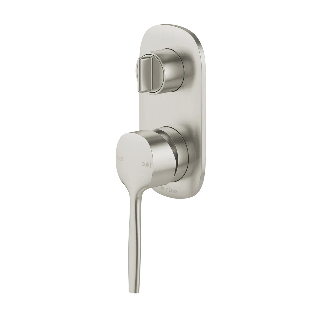 Phoenix Vask Switchmix Shower / Bath Diverter Mixer Brushed Nickel