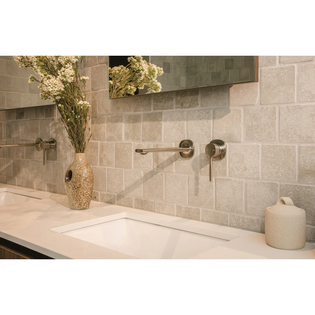 Phoenix Vask Switchmix Wall Basin / Bath Mixer Set 200Mm  Brushed Nickel - Image 3