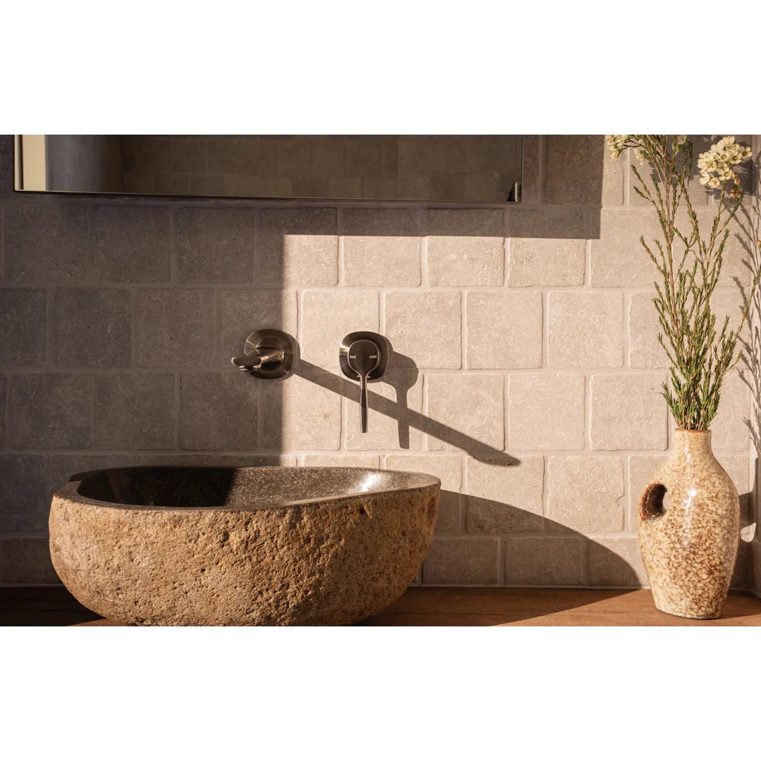 Phoenix Vask Switchmix Wall Basin / Bath Mixer Set 200Mm  Brushed Nickel - Image 4