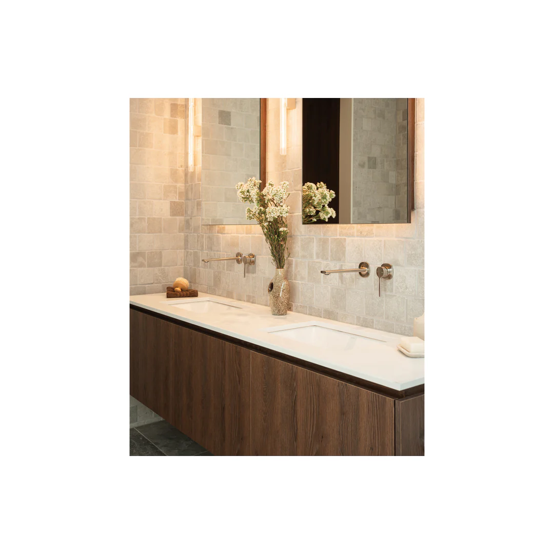 Phoenix Vask Switchmix Wall Basin / Bath Mixer Set 200Mm  Brushed Nickel - Image 5