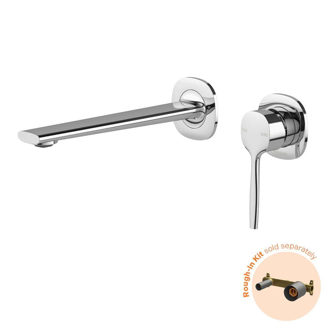 Phoenix Vask Switchmix Wall Basin / Bath Mixer Set 200Mm Fit-Off Kit Chrome