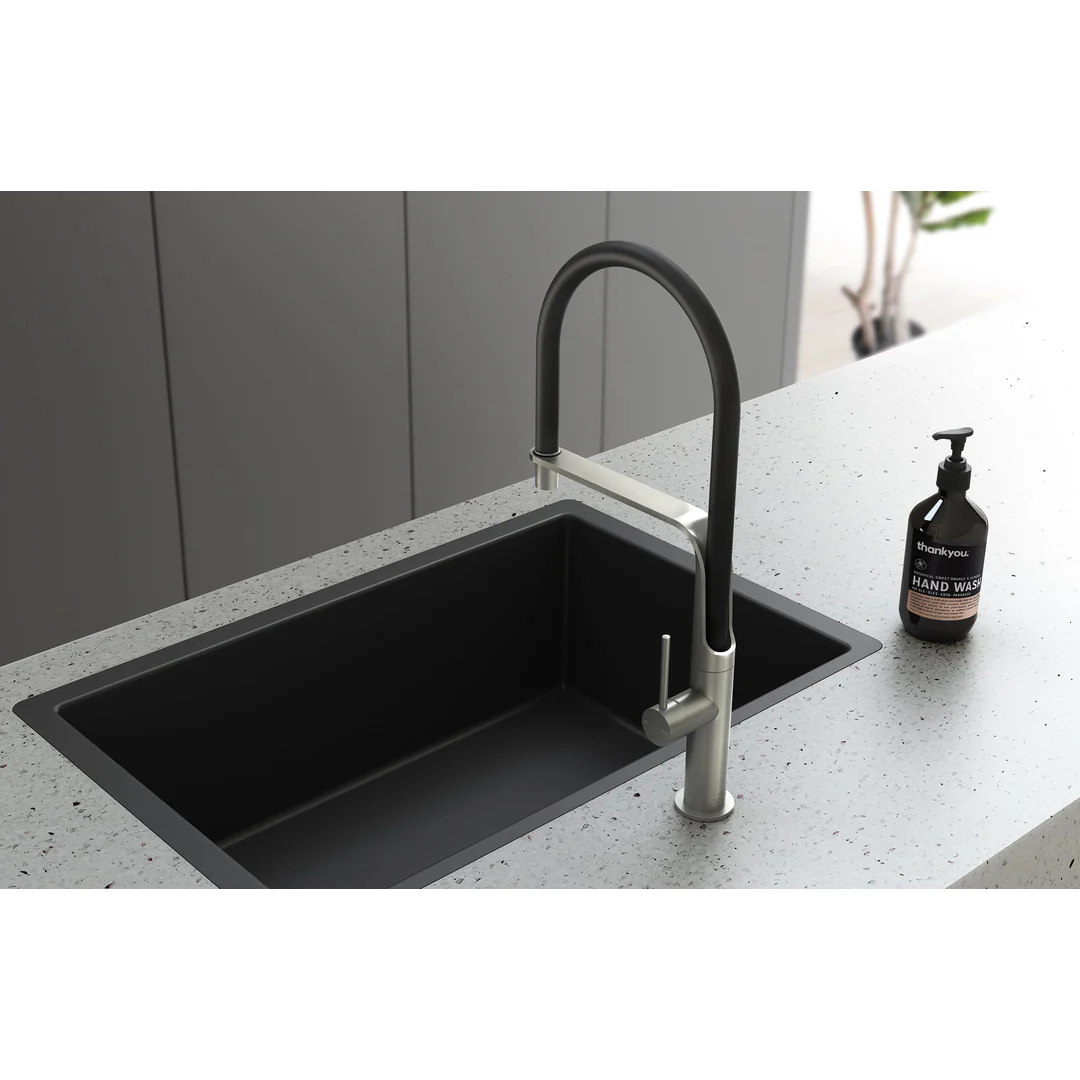 Phoenix Vido Flexible Hose Sink Mixer - Brushed Nickel - Image 3