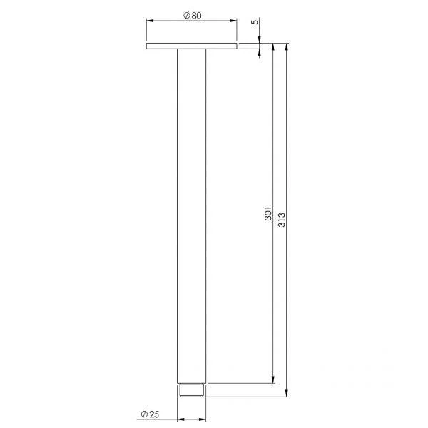Phoenix Vivid Ceiling Arm 300Mm - Chrome - Image 5