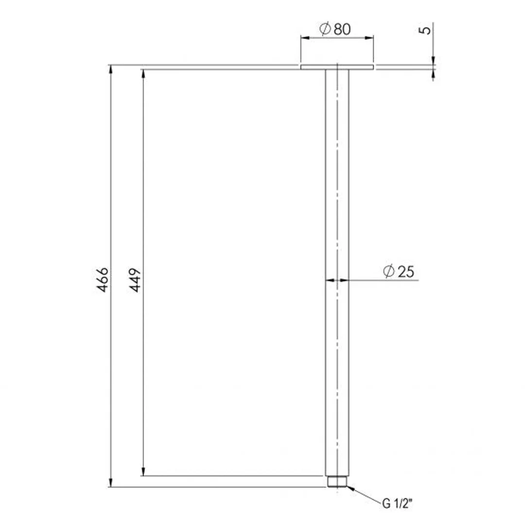 Phoenix Vivid Ceiling Arm Only 450mm Matte Black - Image 4