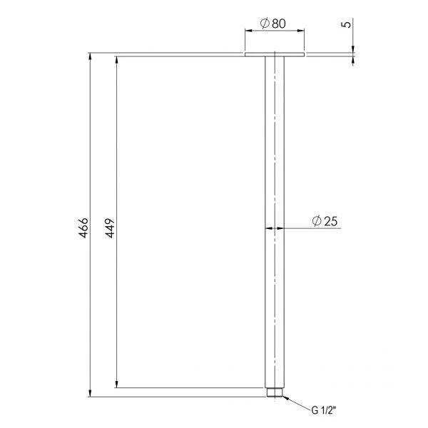 Phoenix Vivid Ceiling Arm Only 450mm Matte Black - Image 6