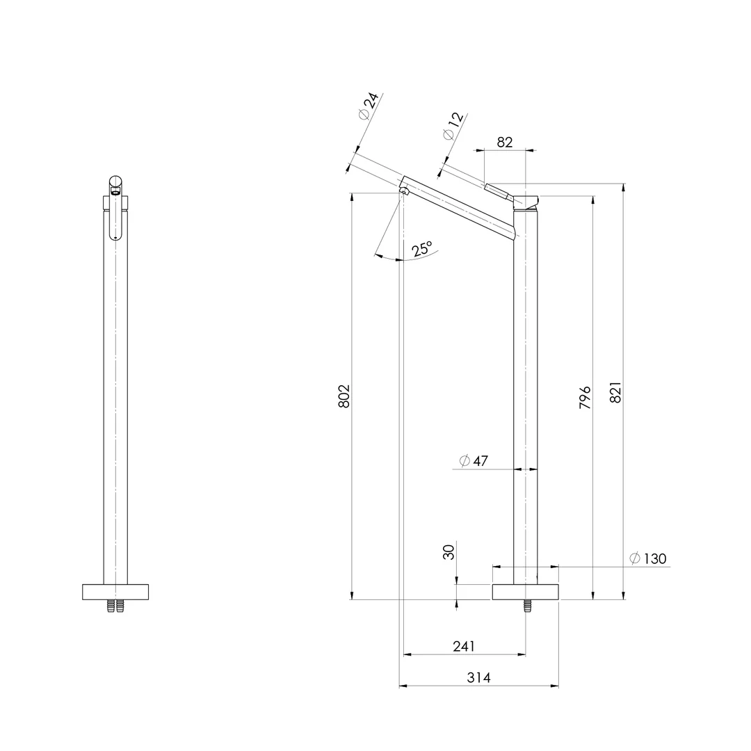 Phoenix Vivid Floor Mounted Bath Mixer - Chrome - Image 3