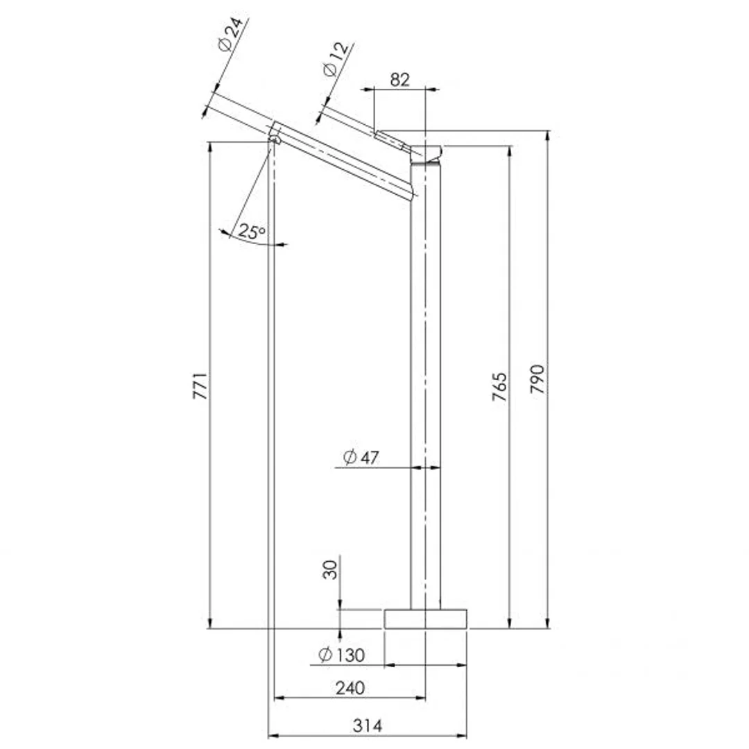 Phoenix Vivid Floor Mounted Bath Mixer - Chrome - Image 4