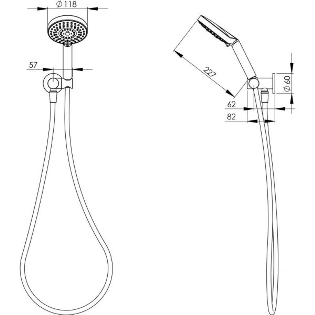 Phoenix Vivid Hand Shower On Bracket - Chrome - Image 3