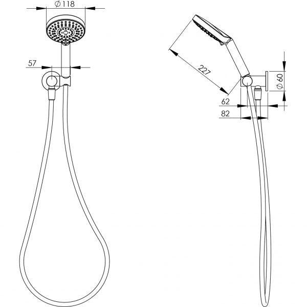 Phoenix Vivid Hand Shower On Bracket - Chrome - Image 5