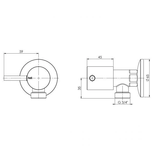 Phoenix Vivid Pin Lever Washing Machine Stops - Chrome Pair - Image 6