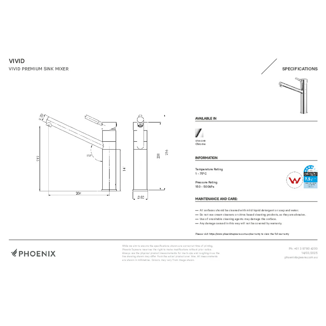 Phoenix Vivid Premium Sink Mixer - Chrome - Image 2