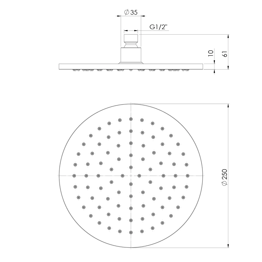 Phoenix Vivid Shower Rose 250mm Round - Chrome - Image 3
