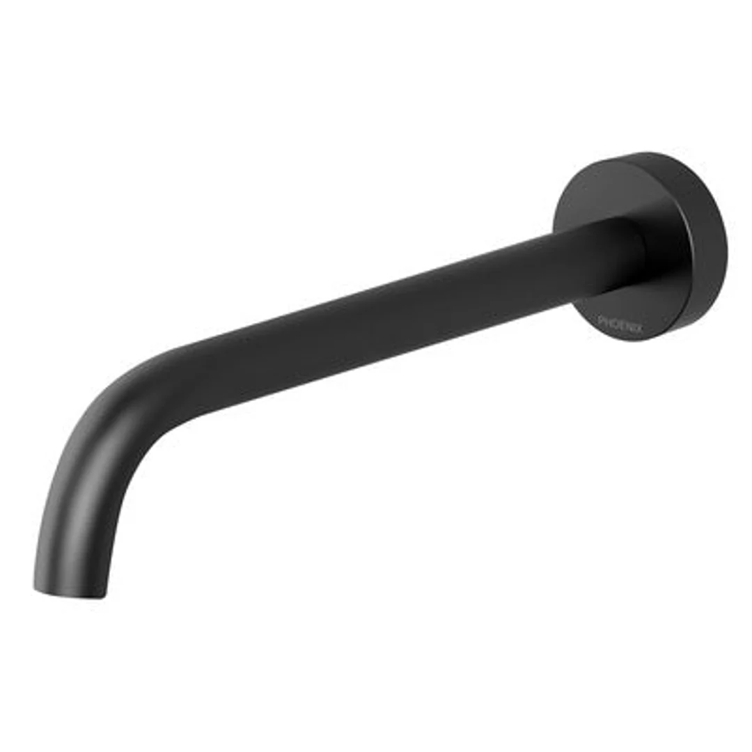 Phoenix Vivid Slimline Bath Outlet 230mm Curved Matte Black Vs7640-10 - Image 2