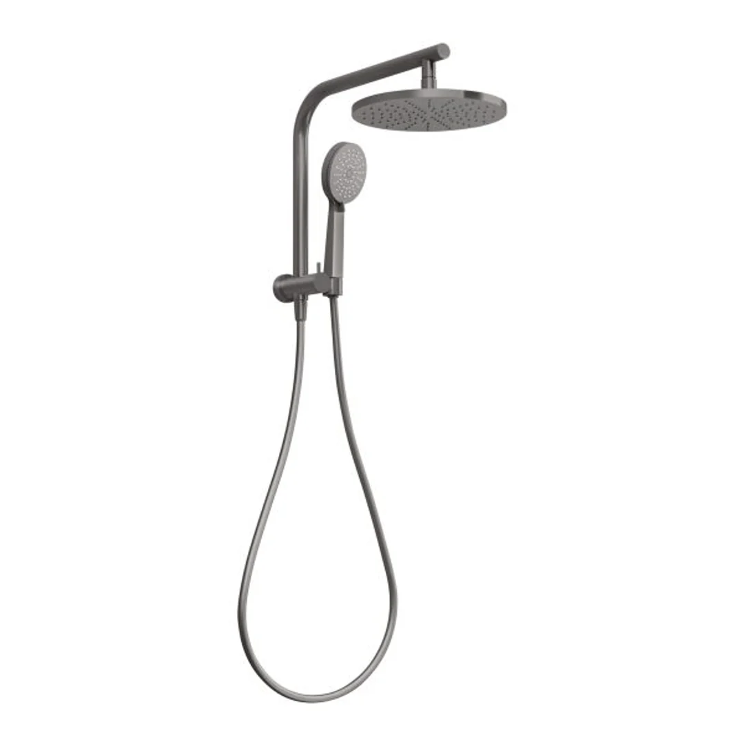 Phoenix Vivid Slimline Compact Twin Shower - Brushed Carbon - Image 2