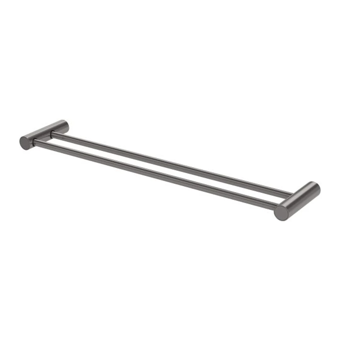Phoenix Vivid Slimline Double Towel Rail 600mm - Brushed Carbon - Image 2