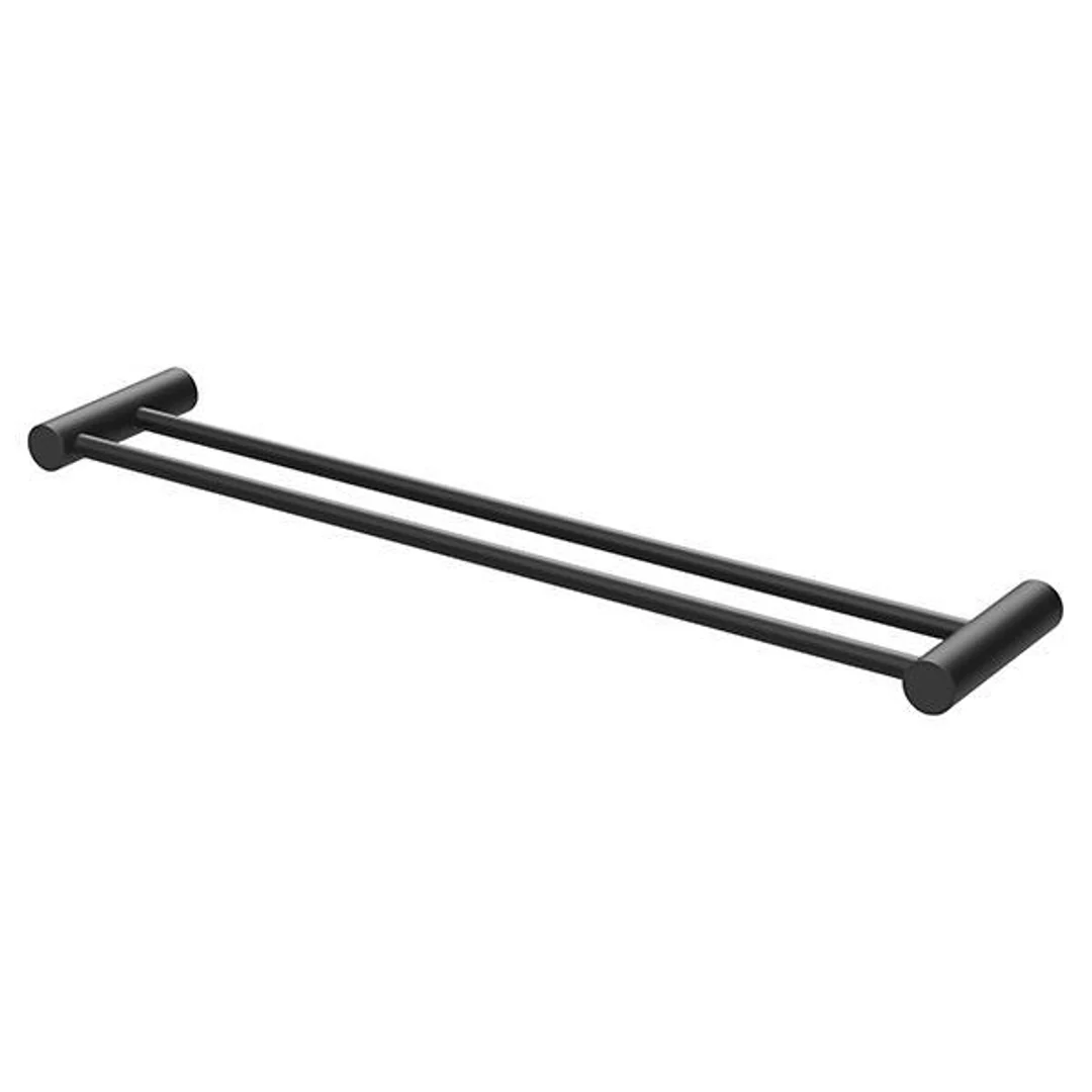 Phoenix Vivid Slimline Double Towel Rail 600mm - Matte Black - Image 2