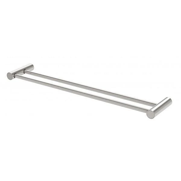 Phoenix Vivid Slimline Double Towel Rail 600mm - Brushed Nickel - Image 2