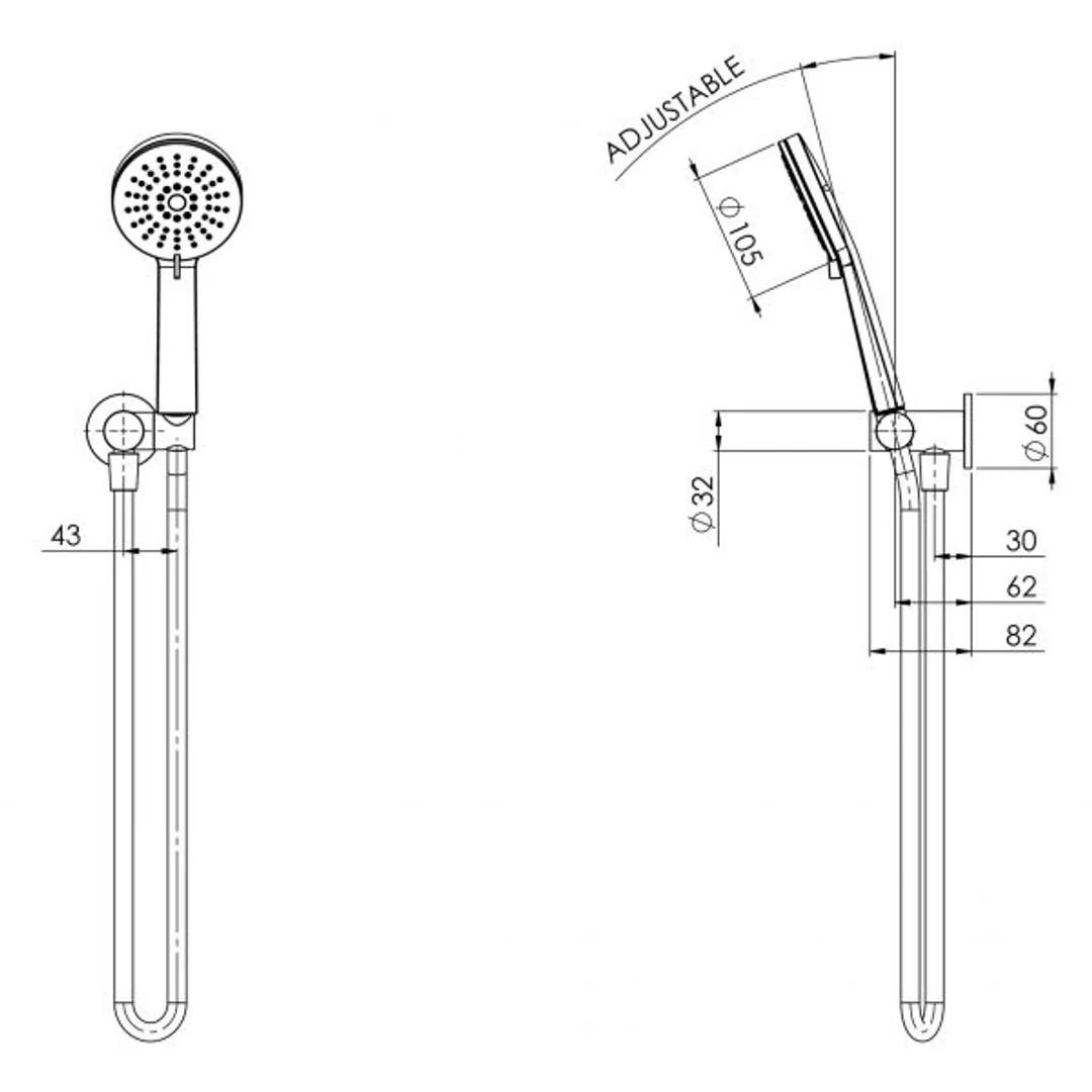 Phoenix Vivid Slimline Hand Shower - Chrome - Image 3