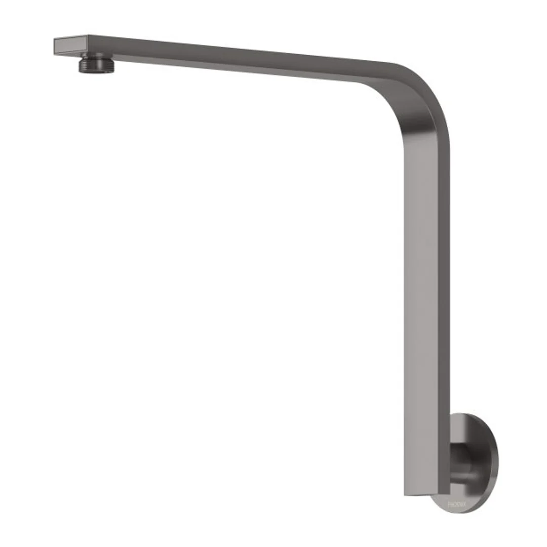 Phoenix Vivid Slimline High-Rise Shower Arm Round Plate - Brushed Carbon - Image 2