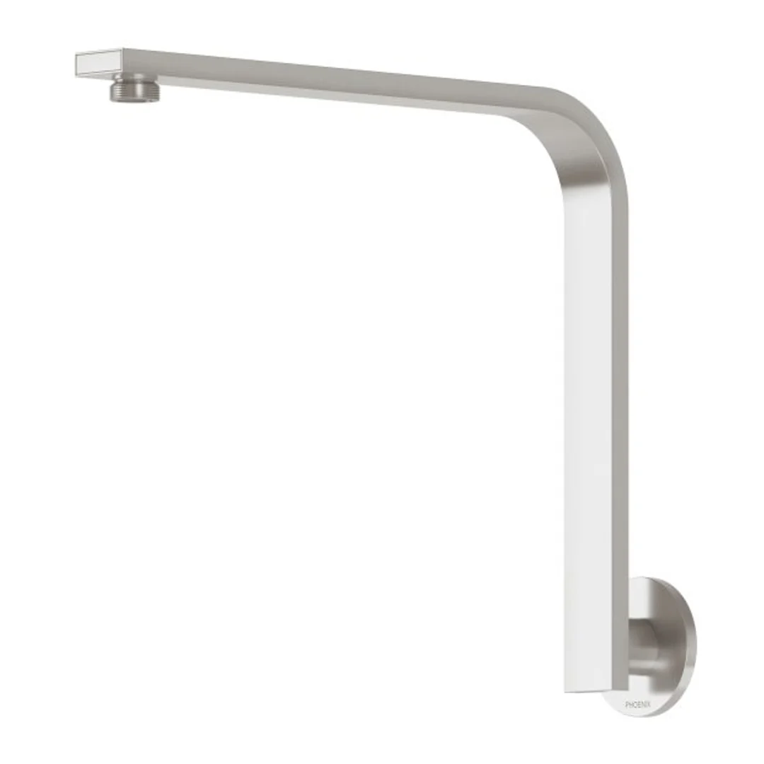 Phoenix Vivid Slimline High-Rise Shower Arm Round Plate - Brushed Nickel - Image 2