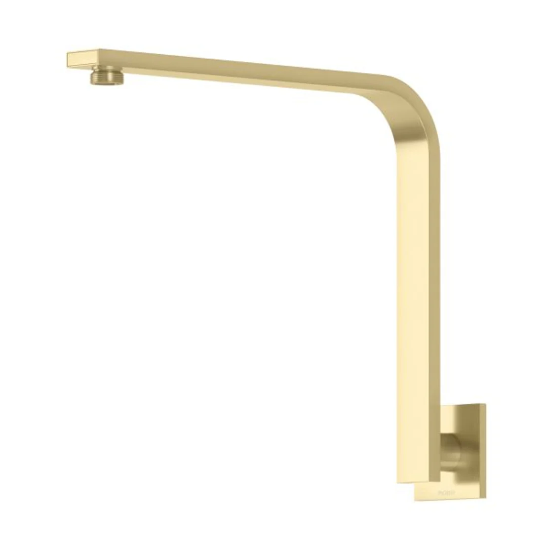Phoenix Vivid Slimline High-Rise Shower Arm Square Plate  - Brushed Gold - Image 2