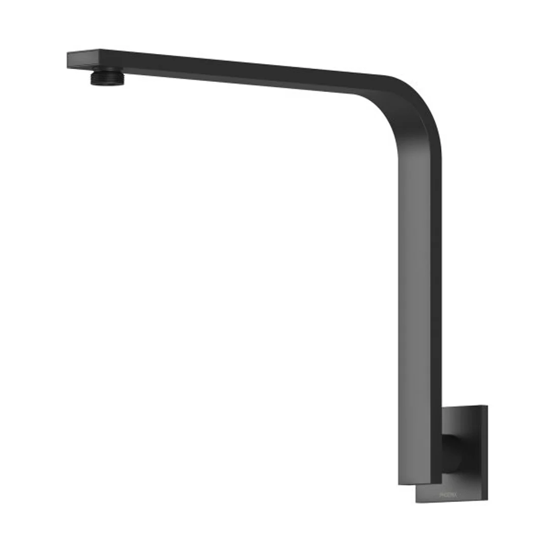 Phoenix Vivid Slimline High-Rise Shower Arm Square Plate Matt Black - Image 2