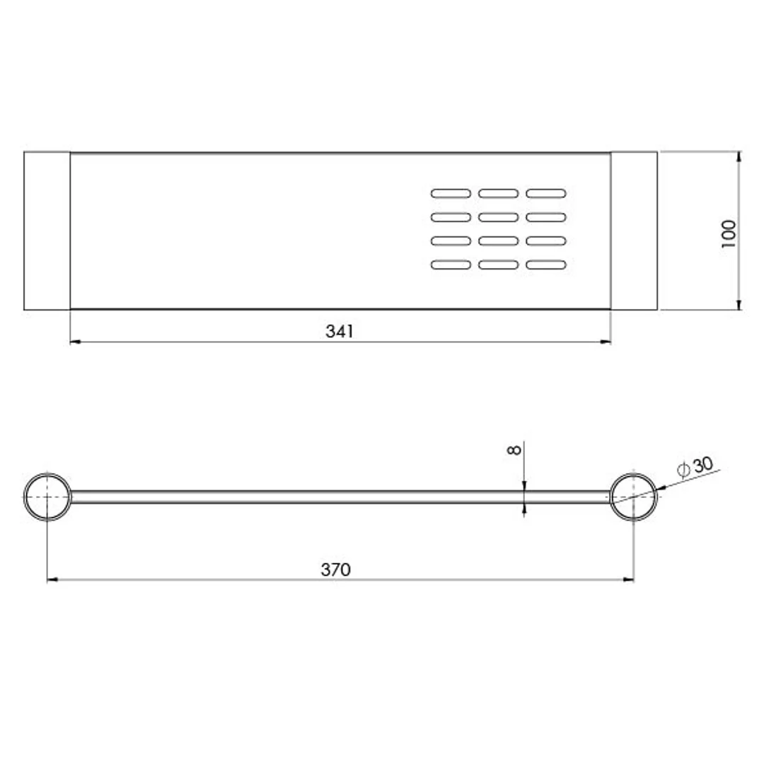 Phoenix Vivid Slimline Shower Shelf 370mm - Brushed Carbon - Image 3