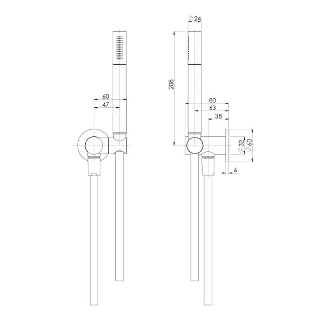 Phoenix Vivid Slimline Microphone Hand Shower  - Brushed Nickel - Image 4
