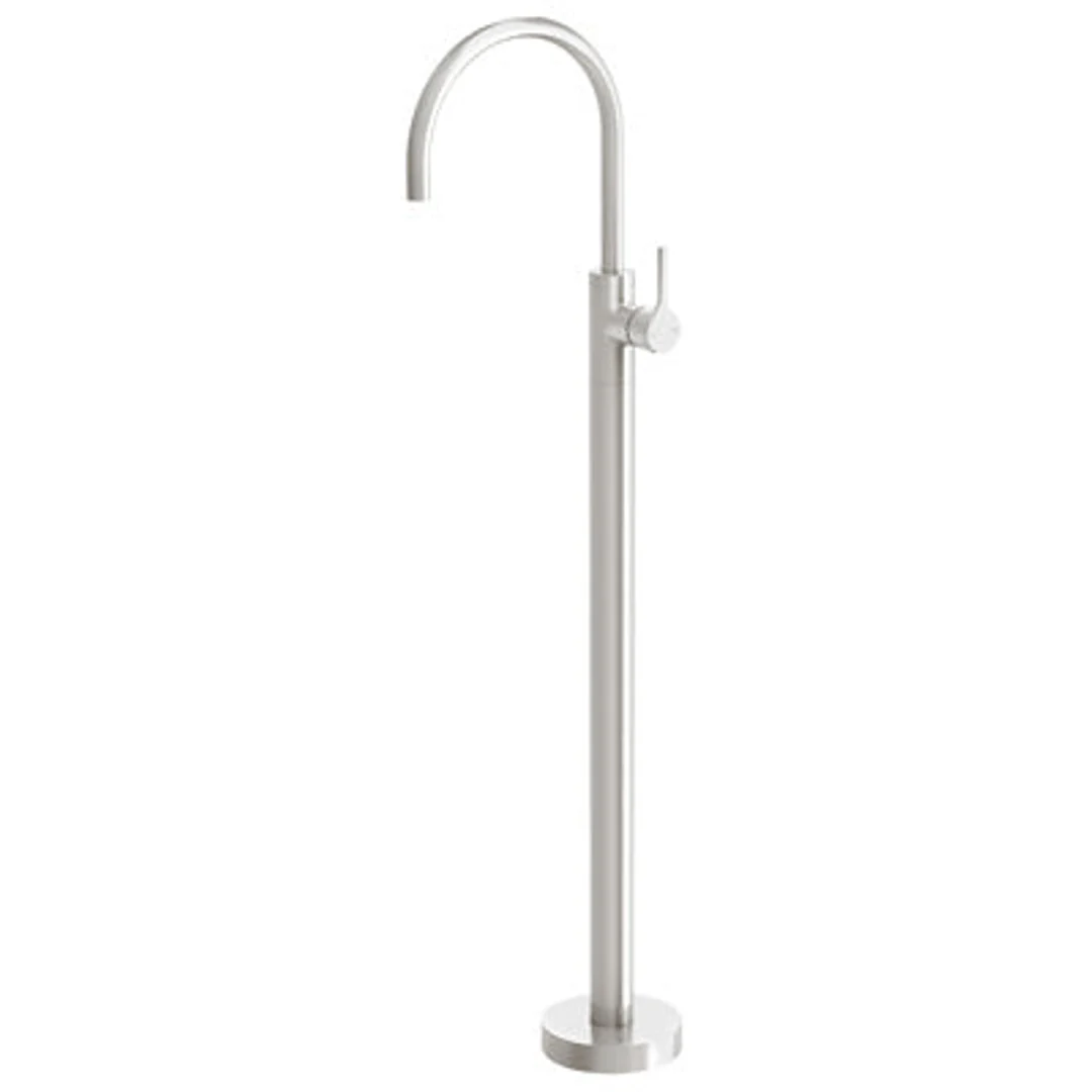 Phoenix Vivid Slimline Oval Floor Mounted Bath Mixer Brushed Nickel Vv745-40 - Image 2