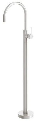 Phoenix Vivid Slimline Oval Floor Mounted Bath Mixer Brushed Nickel Vv745-40 - Image 3