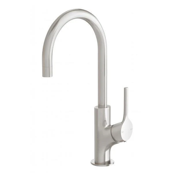 Phoenix Vivid Slimline Oval Sink Mixer 160mm Gooseneck - Brushed Nickel - Image 3