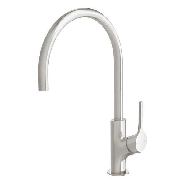 Phoenix Vivid Slimline Oval Sink Mixer 220mm Gooseneck - Brushed Nickel - Image 3