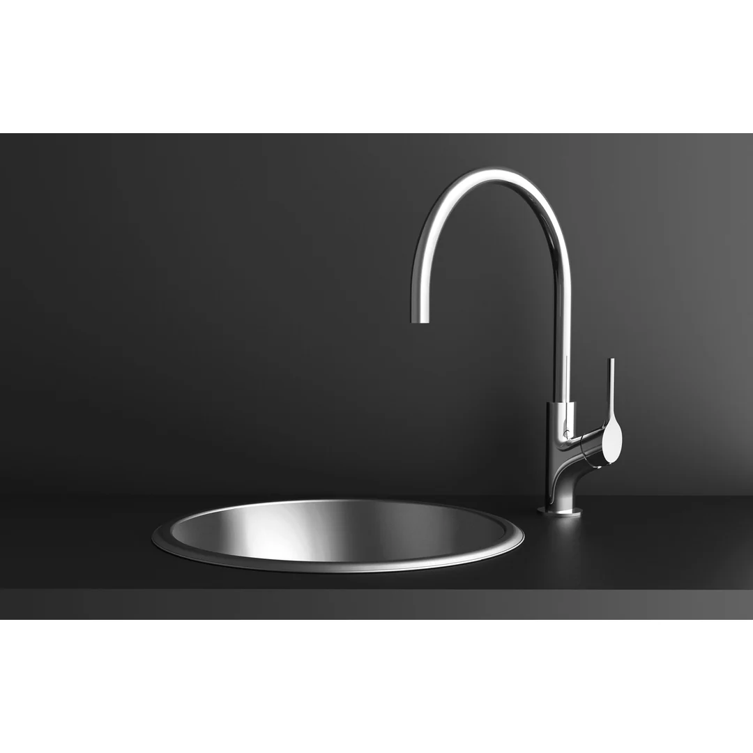 Phoenix Vivid Slimline Oval Sink Mixer 220Mm Gooseneck - Chrome - Image 5