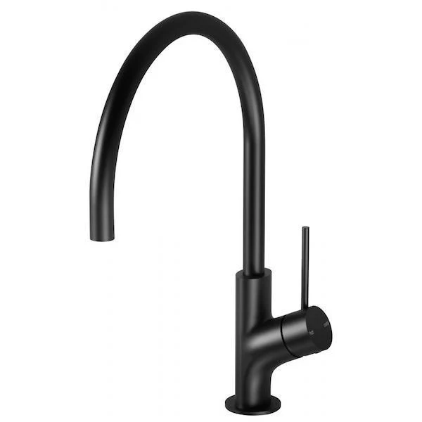 Phoenix Vivid Slimline Oval Sink Mixer 220mm Gooseneck-Matte Black - Image 3