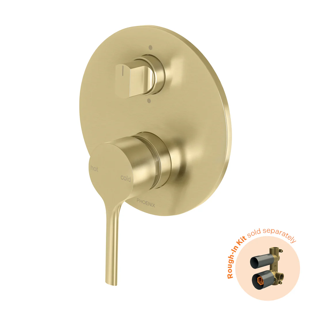 Phoenix Vivid Slimline Oval Switchmix Shower/Bath Diverter Mixer Fit-Off Kit - Chrome