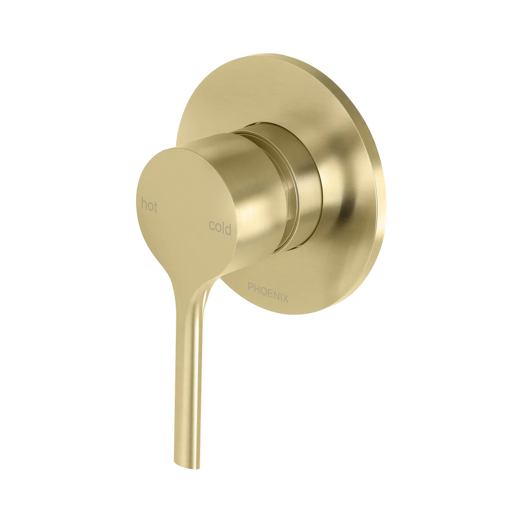 Phoenix Vivid Slimline Oval Switchmix Shower/Wall Mixer Fit-Off Kit - Brushed Gold - Image 2