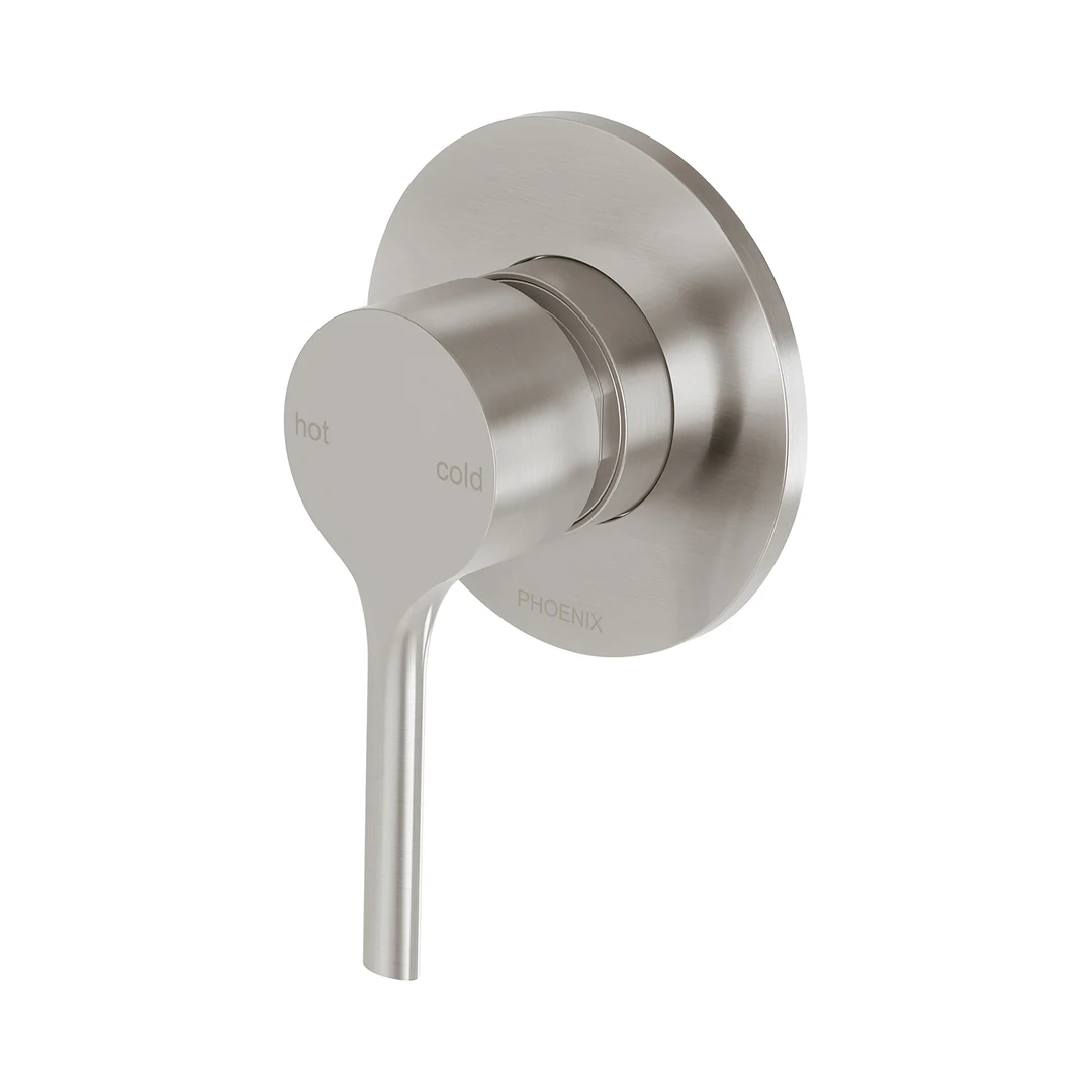 Phoenix Vivid Slimline Oval Switchmix Shower/Wall Mixer Fit-Off Kit - Brushed Nickel - Image 2