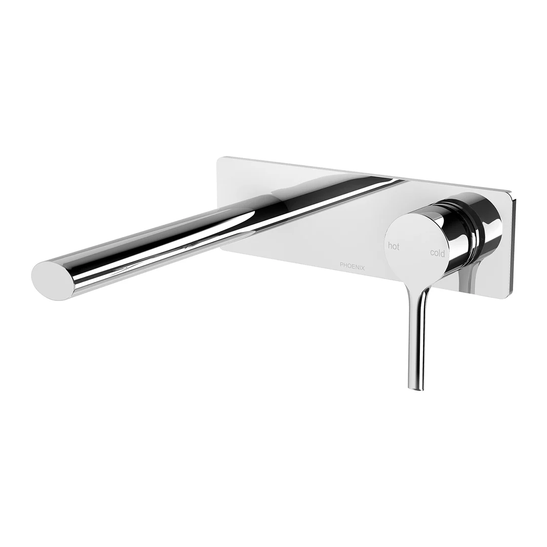 Phoenix Vivid Slimline Oval Switchmix Wall Basin/Bath Mixer Set 175mm Fit-Off Kit - Chrome - Image 2