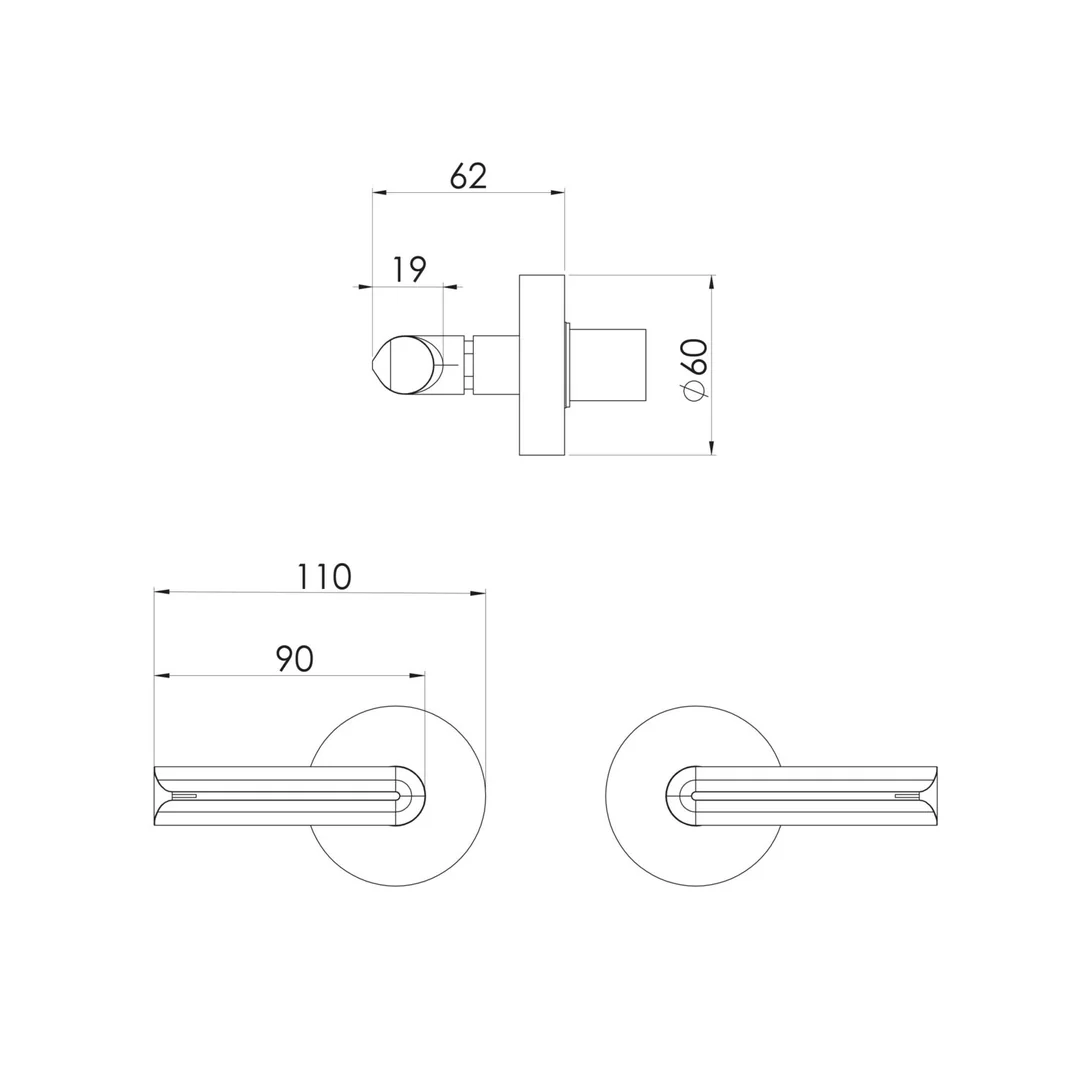 Phoenix Vivid Slimline Plus Lever Wall Top Assemblies Brushed Gold - Image 2