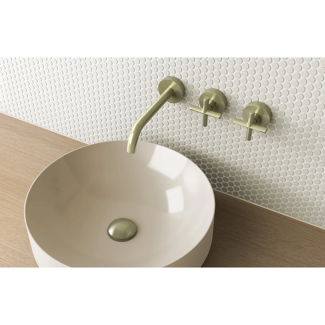 Phoenix Vivid Slimline Plus Wall Basin/Bath Hostess Set 180mm Brushed Gold - Image 3