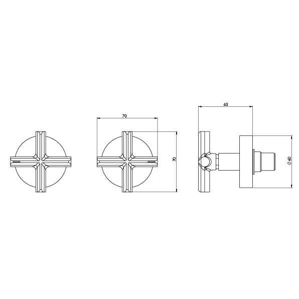 Phoenix Vivid Slimline Plus Wall Top Assemblies 15mm Extended Spindles - Brushed Nickel - Image 5
