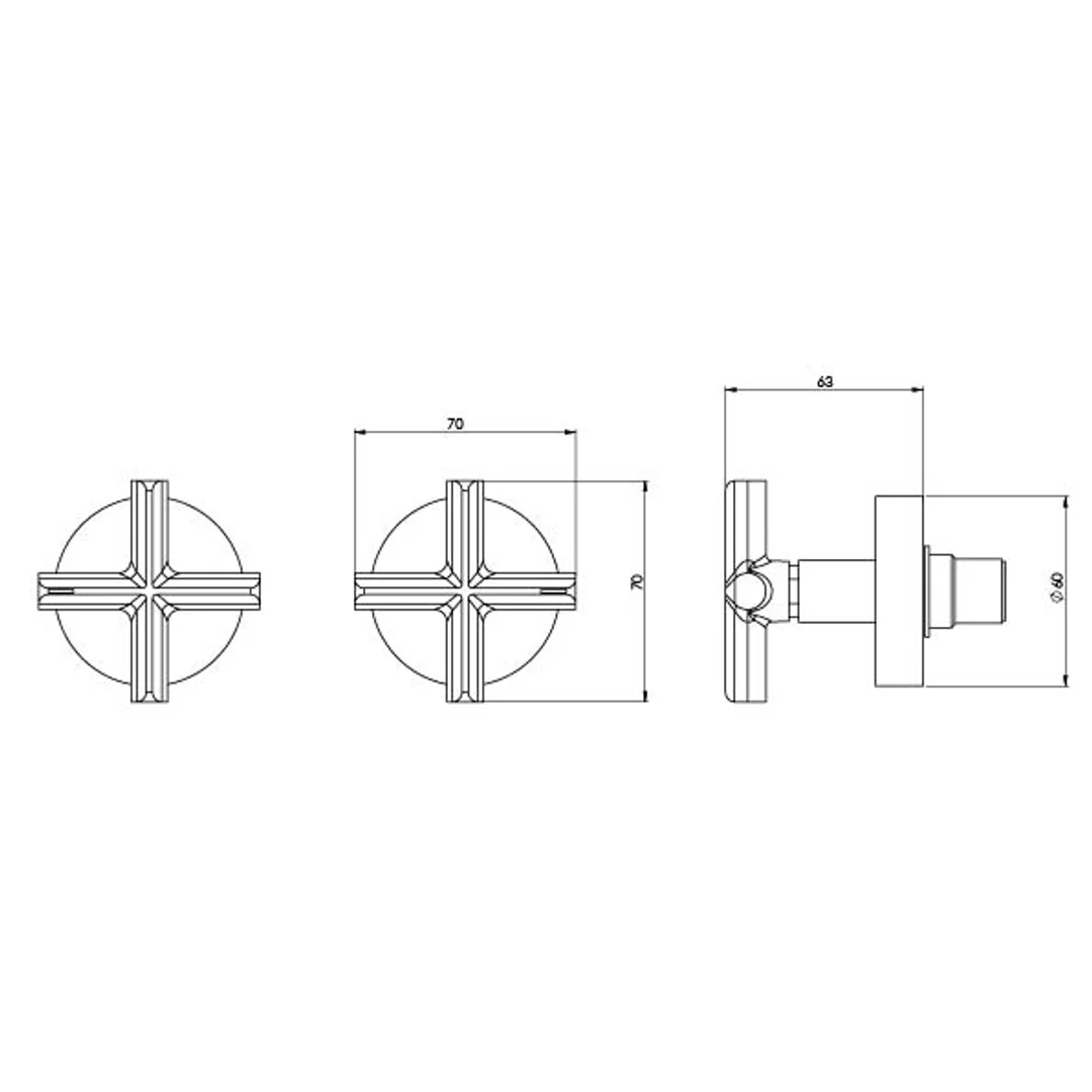 Phoenix Vivid Slimline Plus Wall Top Assemblies 15mm Ext - Chrome - Image 3