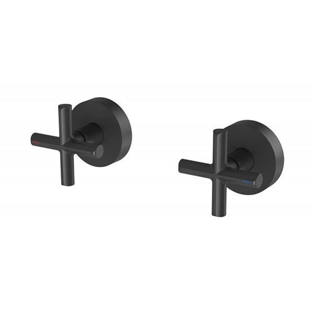 Phoenix Vivid Slimline Plus Wall Top Assemblies 15mm Extended Spindles - Matte Black - Image 2